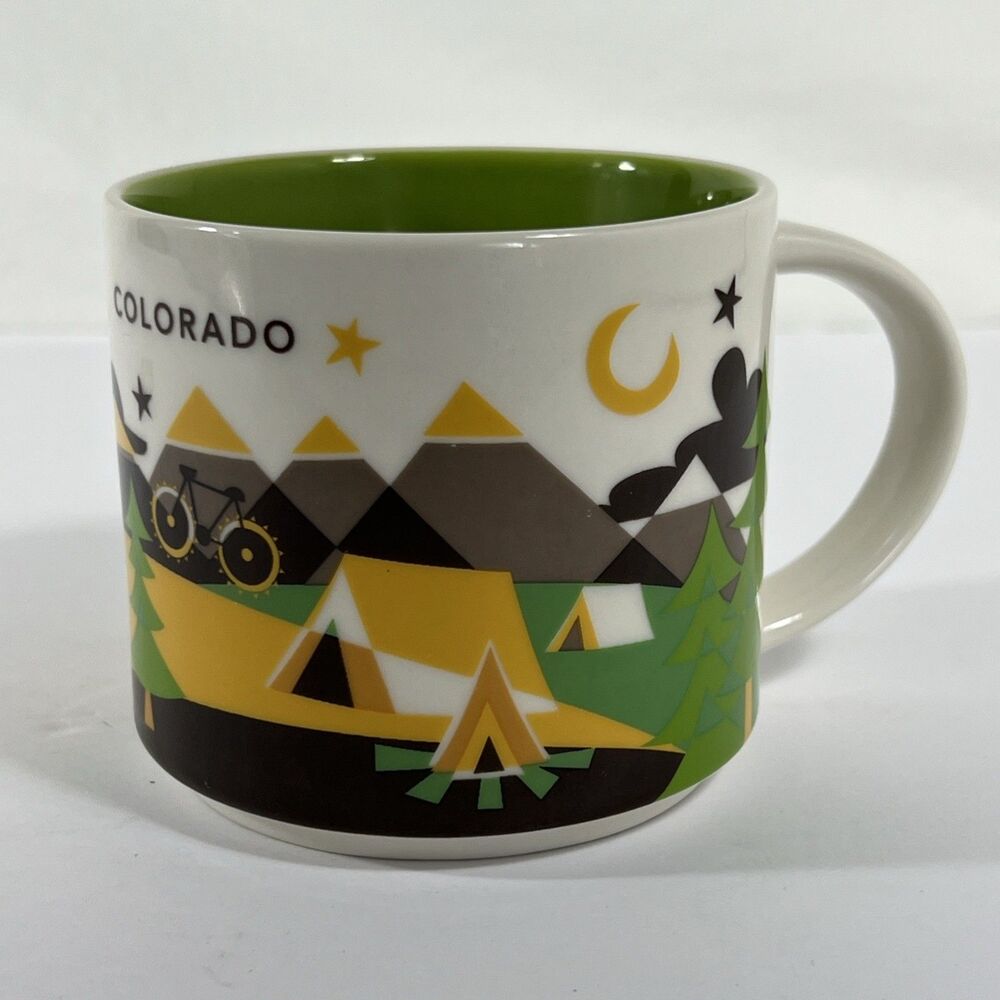 Starbucks Colorado You Are Here Coffee Mug Cup Camping Mountains 2013
